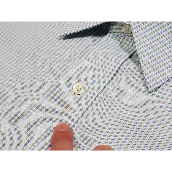 Brooks Brothers Regent Men's 16 4/5 Blue Green Long Sleeve Button Down Shirt - Picture 8 of 8